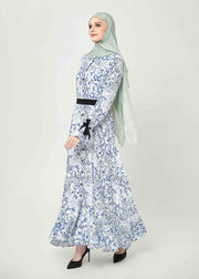 Bluebell Charm Maxi Dress – Ribbon Edition - Cobalt Bloom by Minnaba
